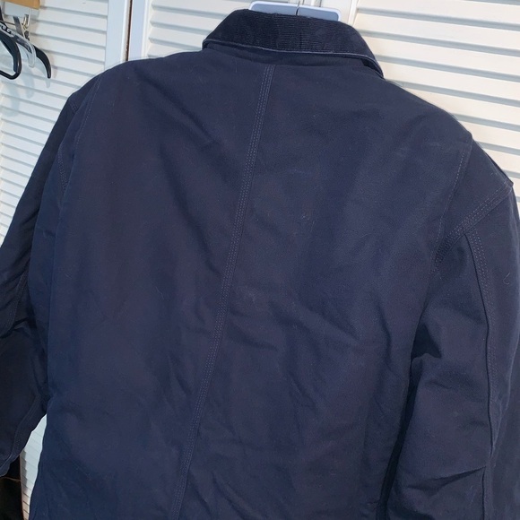 Carhartt work jacket navy blue with peace patch - Picture 3 of 15